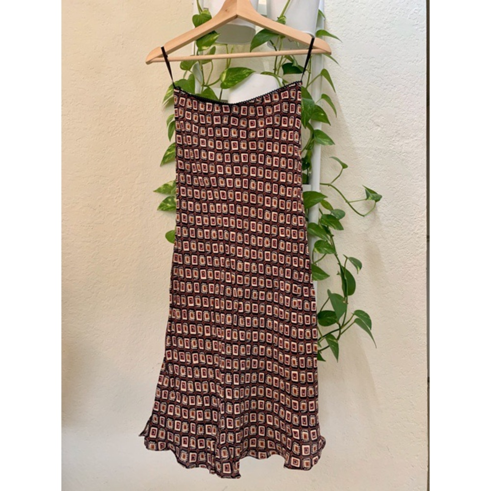 VINTAGE ANGIE PATTERNED MIDI SKIRT